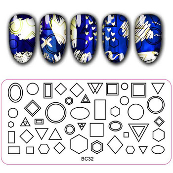 1 τεμ. Peacock Feather Nail Art Stamping Plate Bowl Butterfly Image Painting Nail Templates Εργαλεία σφραγίδας νυχιών για μανικιούρ