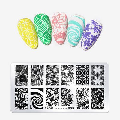 1db Pávatoll körömdíszítő bélyegző lemez Bagoly pillangó kép festés köröm stencil sablonok manikűr körömbélyegző eszközök