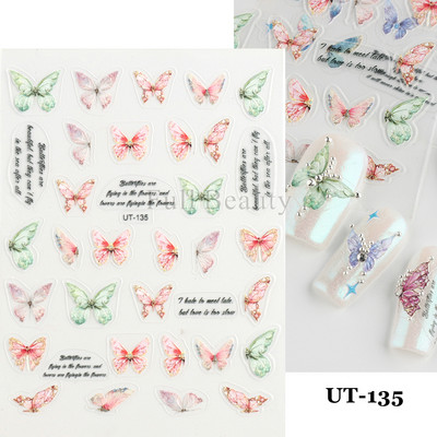 5D dombornyomott körömmatricák virágok madár geometriai vonalak arany keret virágos köröm matricák cseresznyevirág Y2K manikűr dekor GLJI-5D31