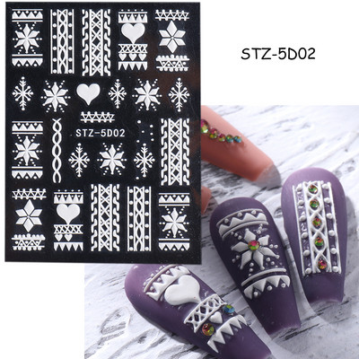 5D dombornyomott körömmatricák virágok madár geometriai vonalak arany keret virágos köröm matricák cseresznyevirág Y2K manikűr dekor GLJI-5D31