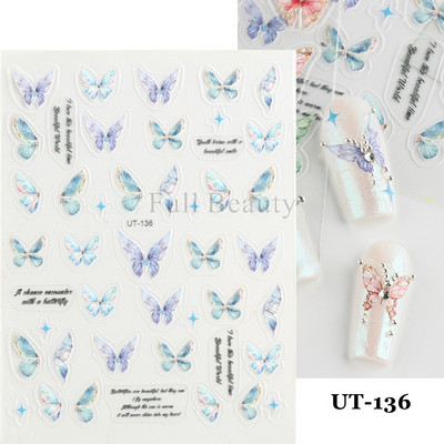 5D dombornyomott körömmatricák virágok madár geometriai vonalak arany keret virágos köröm matricák cseresznyevirág Y2K manikűr dekor GLJI-5D31