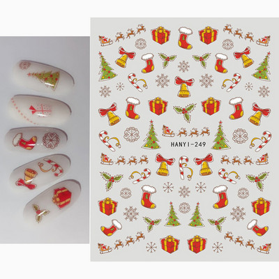 3D körömmatricák karácsonyi hátragasztó körömmatricák hópehely Mikulás körömmatricák körömdíszítéshez manikűr szépség dekoráció