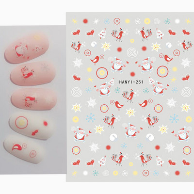 3D körömmatricák karácsonyi hátragasztó körömmatricák hópehely Mikulás körömmatricák körömdíszítéshez manikűr szépség dekoráció