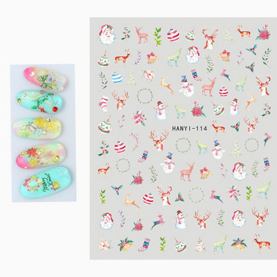 3D körömmatricák karácsonyi hátragasztó körömmatricák hópehely Mikulás körömmatricák körömdíszítéshez manikűr szépség dekoráció