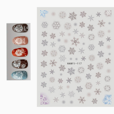 3D körömmatricák karácsonyi hátragasztó körömmatricák hópehely Mikulás körömmatricák körömdíszítéshez manikűr szépség dekoráció