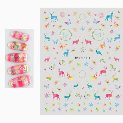 3D körömmatricák karácsonyi hátragasztó körömmatricák hópehely Mikulás körömmatricák körömdíszítéshez manikűr szépség dekoráció