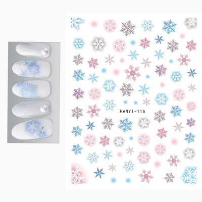 3D körömmatricák karácsonyi hátragasztó körömmatricák hópehely Mikulás körömmatricák körömdíszítéshez manikűr szépség dekoráció