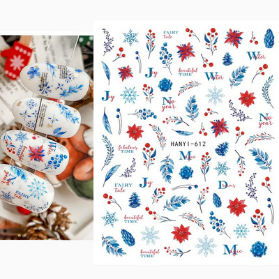 3D körömmatricák karácsonyi hátragasztó körömmatricák hópehely Mikulás körömmatricák körömdíszítéshez manikűr szépség dekoráció