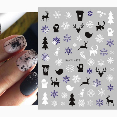 3D körömmatricák karácsonyi hátragasztó körömmatricák hópehely Mikulás körömmatricák körömdíszítéshez manikűr szépség dekoráció