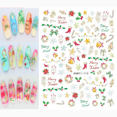 3D körömmatricák karácsonyi hátragasztó körömmatricák hópehely Mikulás körömmatricák körömdíszítéshez manikűr szépség dekoráció