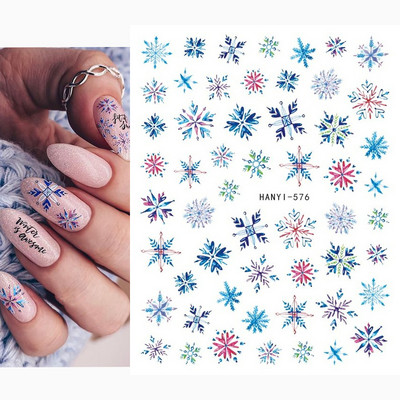 3D körömmatricák karácsonyi hátragasztó körömmatricák hópehely Mikulás körömmatricák körömdíszítéshez manikűr szépség dekoráció