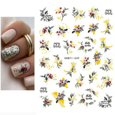 3D körömmatricák karácsonyi hátragasztó körömmatricák hópehely Mikulás körömmatricák körömdíszítéshez manikűr szépség dekoráció