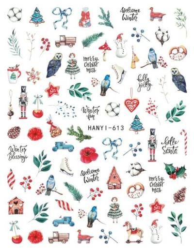 3D körömmatricák karácsonyi hátragasztó körömmatricák hópehely Mikulás körömmatricák körömdíszítéshez manikűr szépség dekoráció