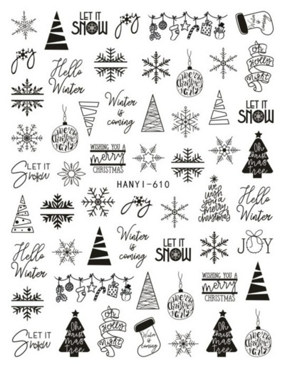 3D körömmatricák karácsonyi hátragasztó körömmatricák hópehely Mikulás körömmatricák körömdíszítéshez manikűr szépség dekoráció