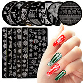 1 db körömdíszítő bélyegzőlapok körömlakk nyomtatott levél virág álomfogó hópehely karácsonyi bélyegző kaparó szivacs