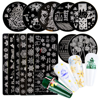 1 PC Nail Art Stamp Plates Лак за нокти Print Leaf Flower Dreamcatcher Snowflake Christmas Stamper Scrapper Sponge