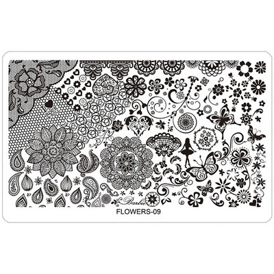 Kimcci körömdíszítő bélyegzőlap sablonok sablonok vegyes minták barkácskép akril csipke virág állat 16,3*10,3 cm