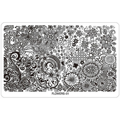 Kimcci körömdíszítő bélyegzőlap sablonok sablonok vegyes minták barkácskép akril csipke virág állat 16,3*10,3 cm