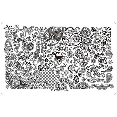 Kimcci körömdíszítő bélyegzőlap sablonok sablonok vegyes minták barkácskép akril csipke virág állat 16,3*10,3 cm