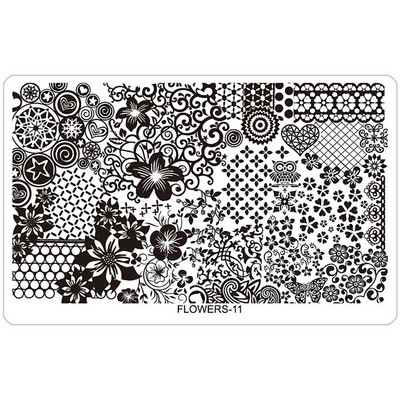 Kimcci körömdíszítő bélyegzőlap sablonok sablonok vegyes minták barkácskép akril csipke virág állat 16,3*10,3 cm