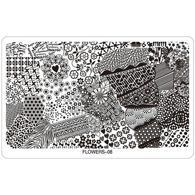 Kimcci körömdíszítő bélyegzőlap sablonok sablonok vegyes minták barkácskép akril csipke virág állat 16,3*10,3 cm