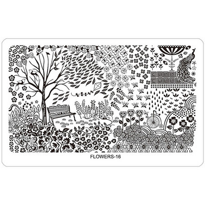 Kimcci körömdíszítő bélyegzőlap sablonok sablonok vegyes minták barkácskép akril csipke virág állat 16,3*10,3 cm