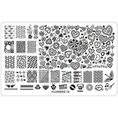 Kimcci körömdíszítő bélyegzőlap sablonok sablonok vegyes minták barkácskép akril csipke virág állat 16,3*10,3 cm