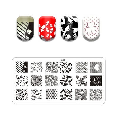 Új vonalú levél körömbélyegző lemezek Aranyos pillangó macska bélyegző lemez koponya virág körömdíszítő sablon Pókháló kő képlemez