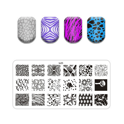 Új vonalú levél körömbélyegző lemezek Aranyos pillangó macska bélyegző lemez koponya virág körömdíszítő sablon Pókháló kő képlemez