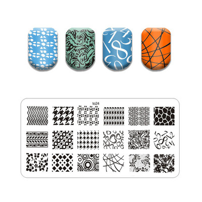 Új vonalú levél körömbélyegző lemezek Aranyos pillangó macska bélyegző lemez koponya virág körömdíszítő sablon Pókháló kő képlemez