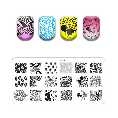 Új vonalú levél körömbélyegző lemezek Aranyos pillangó macska bélyegző lemez koponya virág körömdíszítő sablon Pókháló kő képlemez