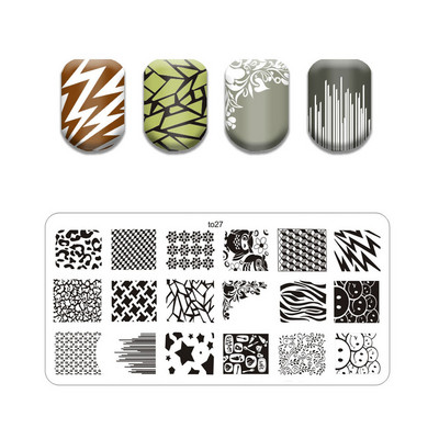 Új vonalú levél körömbélyegző lemezek Aranyos pillangó macska bélyegző lemez koponya virág körömdíszítő sablon Pókháló kő képlemez