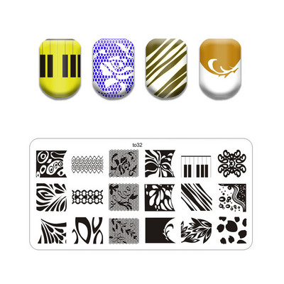 Új vonalú levél körömbélyegző lemezek Aranyos pillangó macska bélyegző lemez koponya virág körömdíszítő sablon Pókháló kő képlemez