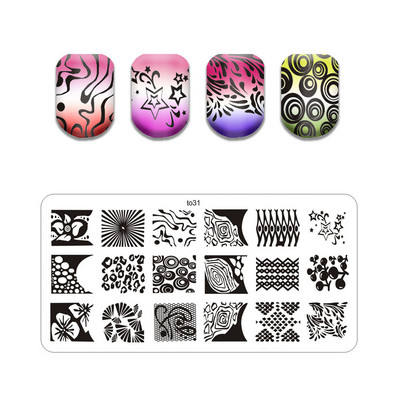 Új vonalú levél körömbélyegző lemezek Aranyos pillangó macska bélyegző lemez koponya virág körömdíszítő sablon Pókháló kő képlemez