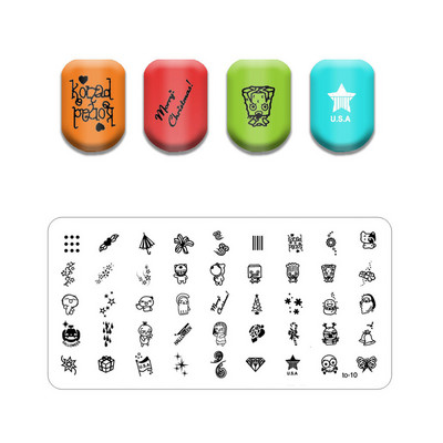 Új vonalú levél körömbélyegző lemezek Aranyos pillangó macska bélyegző lemez koponya virág körömdíszítő sablon Pókháló kő képlemez