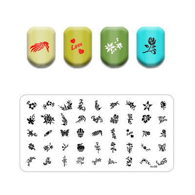 Új vonalú levél körömbélyegző lemezek Aranyos pillangó macska bélyegző lemez koponya virág körömdíszítő sablon Pókháló kő képlemez