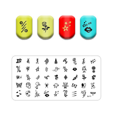 Új vonalú levél körömbélyegző lemezek Aranyos pillangó macska bélyegző lemez koponya virág körömdíszítő sablon Pókháló kő képlemez