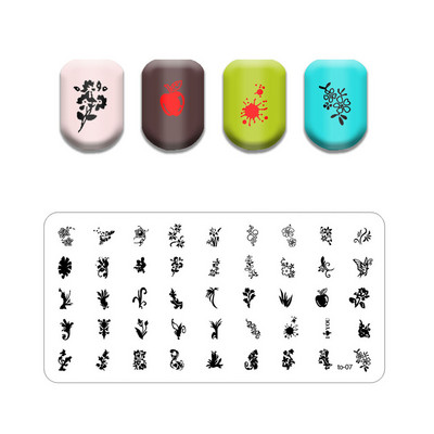 Új vonalú levél körömbélyegző lemezek Aranyos pillangó macska bélyegző lemez koponya virág körömdíszítő sablon Pókháló kő képlemez