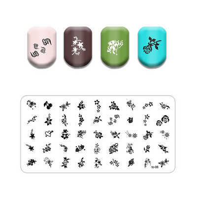 Új vonalú levél körömbélyegző lemezek Aranyos pillangó macska bélyegző lemez koponya virág körömdíszítő sablon Pókháló kő képlemez