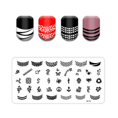 Új vonalú levél körömbélyegző lemezek Aranyos pillangó macska bélyegző lemez koponya virág körömdíszítő sablon Pókháló kő képlemez