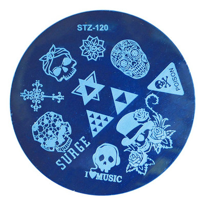 1db Kerek körömdíszítő bélyegző lemezek táskák bőr 5,5 cm-es sablon kép lengyel stenciltartó Tárolótáska köröm barkácseszközök JI1588