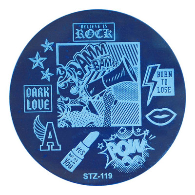 1db Kerek körömdíszítő bélyegző lemezek táskák bőr 5,5 cm-es sablon kép lengyel stenciltartó Tárolótáska köröm barkácseszközök JI1588