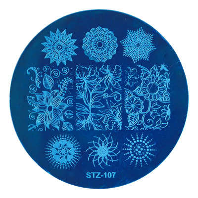 1db Kerek körömdíszítő bélyegző lemezek táskák bőr 5,5 cm-es sablon kép lengyel stenciltartó Tárolótáska köröm barkácseszközök JI1588