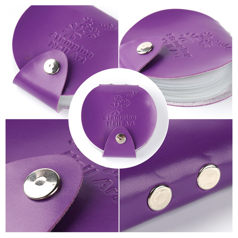 1db Kerek körömdíszítő bélyegző lemezek táskák bőr 5,5 cm-es sablon kép lengyel stenciltartó Tárolótáska köröm barkácseszközök JI1588
