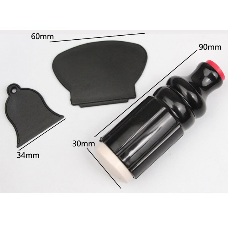 Nails Supplies 3db/szett körömbélyegző kaparó dupla puha gumi Salon Express Polish Stamp ingyenes szállítás