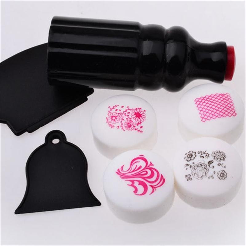 Nails Supplies 3db/szett körömbélyegző kaparó dupla puha gumi Salon Express Polish Stamp ingyenes szállítás