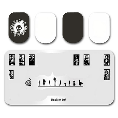 Legújabb Nail Art Stamping MouTeen007 Rajzfilm Monkey Luffy körömbélyegző lemezek Manikűr stencilkészlet körömbélyegzéshez