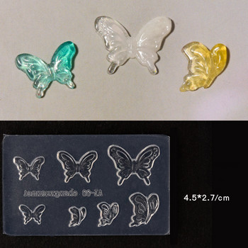 3D Butterfly Nail Art Καλούπια σκαλίσματος σιλικόνης Χαριτωμένα καλούπια κινουμένων σχεδίων για κουνέλι Καλούπια καρφιών για στάμπα Στένσιλ για DIY UV Gel Εργαλεία μανικιούρ