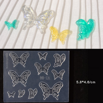 3D Butterfly Nail Art Καλούπια σκαλίσματος σιλικόνης Χαριτωμένα καλούπια κινουμένων σχεδίων για κουνέλι Καλούπια καρφιών για στάμπα Στένσιλ για DIY UV Gel Εργαλεία μανικιούρ