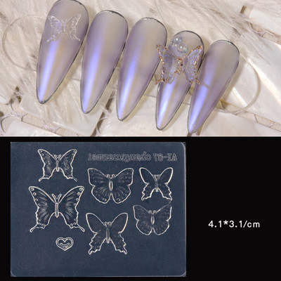 3D pillangós körömdíszítés szilikon faragó formák aranyos nyúl rajzfilm formák bélyegző lemez köröm sablonok barkácsolás UV gél manikűr eszközök